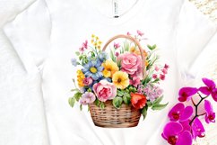 Flowers Basket Watercolor PNG Clipart Product Image 3