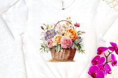 Flowers Basket Watercolor PNG Clipart Product Image 3