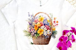 Flowers Basket Watercolor PNG Clipart Product Image 3
