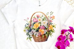 Flowers Basket Watercolor PNG Clipart Product Image 3