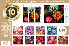 3D 20oz Colorful Flower Tumbler Sublimation, Flower Tumbler Product Image 1