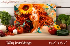 Woman Romantic sumer girl Cutting Board Sublimation Product Image 1