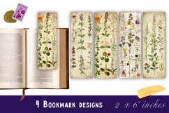 Vintage Flowers Bookmark Printable Sublimation PNG Product Image 1
