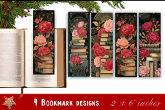 Peony Floral Bookmark Sublimation PNG | Printable Flower Product Image 1