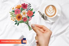 Flowers Bouquets Sticker, Colorful Flower Sticker Design Product Image 1