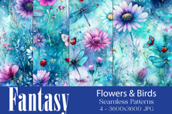 Fantasy Patterns, Flowers Birds Hummingbirds Pollinators, s2 Product Image 1