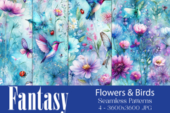 Fantasy Patterns, Flowers Birds Hummingbirds Pollinators, s4 Product Image 1