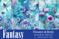 Fantasy Patterns, Flowers Birds Hummingbirds Pollinators, s5 Product Image 1