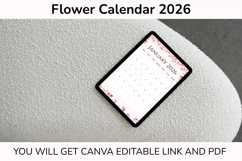 2026 Canva Flower Calendar Editable Template Product Image 8
