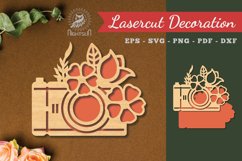 Flowers Camera Laser Cut Decoration Product Image 1