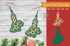 Flowers Candle Laser Cut Earrings Product Image 1