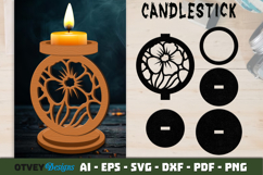Flowers Candlestick Lasercut | Laser Cut Candle Holder Product Image 1