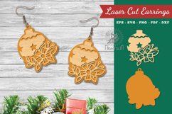 Flowers Christmas Ball Laser Cut Earrings Product Image 1