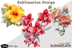 Watercolor funny Flowers Clipart, big eyes Product Image 1