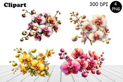 Flower clipart, Watercolor floral clipart, Bouquets Product Image 1