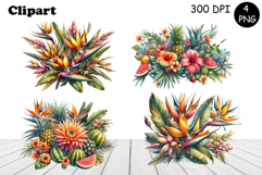 Flower clipart, Watercolor floral clipart, Bouquets Product Image 1
