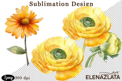 Watercolor funny Flowers Clipart, big eyes Product Image 1