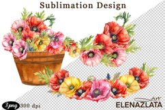 Poppy clipart, Watercolor floral clipart, Bouquets Product Image 1