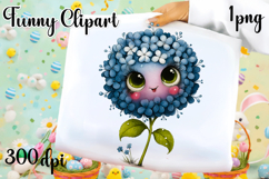 Watercolor funny Flowers Clipart, big eyes Product Image 1
