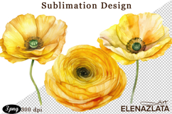 Watercolor funny Flowers Clipart, big eyes Product Image 1