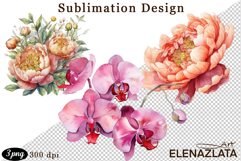 Watercolor funny Flowers Clipart, big eyes Product Image 1