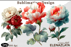 Watercolor funny Flowers Clipart, big eyes Product Image 1