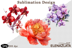 Watercolor funny Flowers Clipart, big eyes Product Image 1