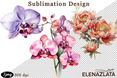 Watercolor funny Flowers Clipart, big eyes Product Image 1