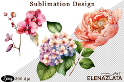 Watercolor funny Flowers Clipart, big eyes Product Image 1