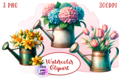 Flower clipart, Watercolor floral clipart, Bouquets Product Image 1