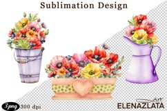 Poppy clipart, Watercolor floral clipart, Bouquets Product Image 1