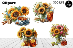 Flower clipart, Watercolor floral clipart, Bouquets Product Image 1