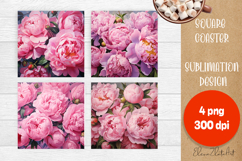 Flowers tile Coaster Design, Summer Coaster Product Image 1