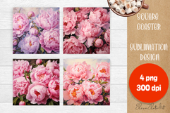 Flowers tile Coaster Design, Summer Coaster Product Image 1