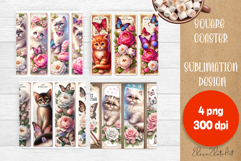 Funny Cat Coaster Sublimation| Cat Lover Coasters Product Image 1