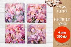 Flowers tile Coaster Design, Summer Coaster Product Image 1