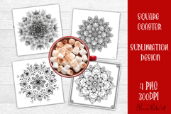 Summer flowers Coaster Design |Coloring pages Product Image 1