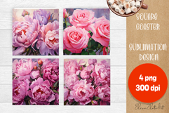 Flowers tile Coaster Design, Summer Coaster Product Image 1