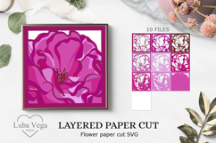 3D layered paper cut flowers Bundle / Shadow box Bundle Product Image 5