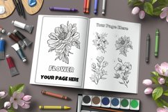 Flowers coloring book mockup | Open coloring book mockup Product Image 1