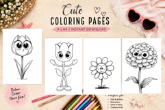 Summer flowers Design |Coloring pages Product Image 1