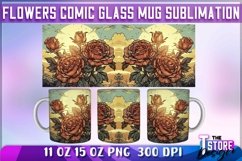 Flowers Comic Mug Sublimation | 11 oz 15 oz Mug Sublimation Product Image 1