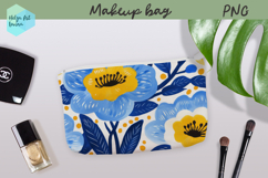 Cosmetic bag flowers, makeup bag sublimation Product Image 1
