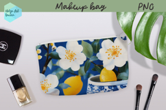 Cosmetic bag flowers, makeup bag sublimation Product Image 1