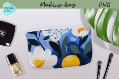 Cosmetic bag flowers, makeup bag sublimation Product Image 1