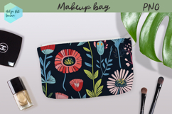 Cosmetic bag flowers, makeup bag sublimation Product Image 1