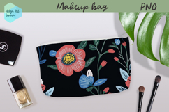 Cosmetic bag flowers, makeup bag sublimation Product Image 1