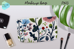 Cosmetic bag flowers, makeup bag sublimation Product Image 1