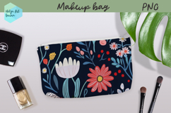 Cosmetic bag flowers, makeup bag sublimation Product Image 1