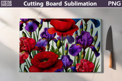 Wildflowers Cutting Board | Poppy Flowers Cutting Board Product Image 1